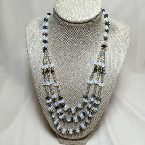 Vintage iridescent glass & hematite Necklace